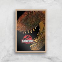 Jurassic Park Affiche - A4 - Wooden Frame