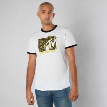 MTV Waves Unisex T-Shirt Ringer Unisexe - Blanc/Noir - L