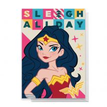 Wonder Woman Sleigh All Day Greetings Card - Standard Card
