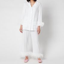 Sleeper Feather-Trimmed Crepe de Chine Pyjama Set - L