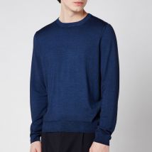 Canali Men's Cotton Crewneck Long Sleeve Top - Navy Blue - IT 56/XXXL