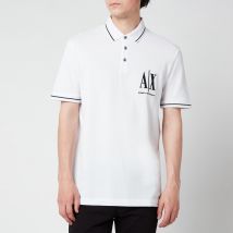 Armani Exchange Men's AX Logo Tipped Polo Shirt - White - XXL