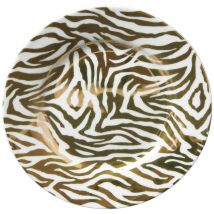 Zebra Print Porcelain Side Plate - Gold