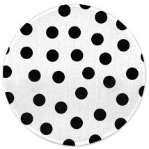 Decorsome Monochrome Polka Dots Round Bath Mat