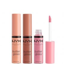 Trio de gloss à lèvres Butter Gloss NYX Professional Makeup - Praline, éclair et Fortune Cookie