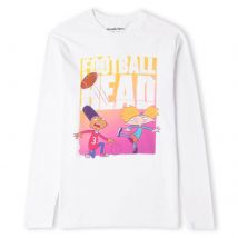 Nickelodeon Hey Arnold Football Head Men's Long Sleeve T-Shirt - White - XS - Blanc