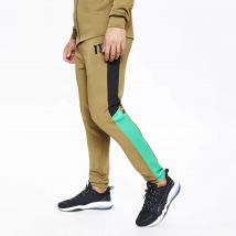 Fahrenheit Colour Block Poly Track Pants – Black / Green / Bright Green - XS