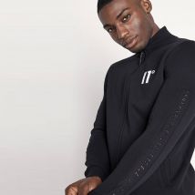 11 Degrees Mesh Tape Funnel Neck Sweatshirt – Black - L