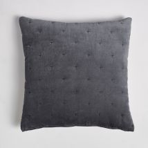 ïn home Cotton Velvet Cushion - Dark Grey - 50x50cm