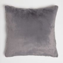 ïn home Recycled Polyester Faux Fur Cushion - Dark Grey