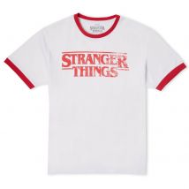 Stranger Things Vintage Logo Unisex Ringer T-Shirt - White/Red - XS