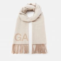 Ganni Women's Fringed Wool Scarf - Egret 