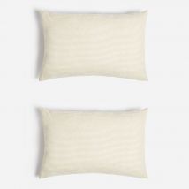 ïn home Linen Cotton Stripe Cushion Cover - Natural - 75x50cm - Set of 2