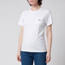 Maison Kitsuné Women's Tricolor Fox Patch Pocket T-Shirt - White - L