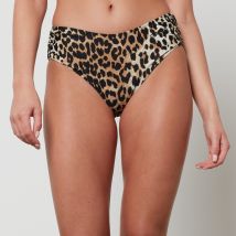 Ganni Leopard-Print Recycled Bikini Bottoms - EU 34/UK 6
