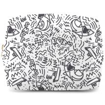 Jaws Doodle Pattern Makeup Bag