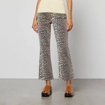 Ganni Leopard-Print Cotton-Blend Denim Jeans - W27