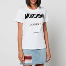 Moschino Women's Couture Logo T Shirt - Fantasy print White - IT 40/UK 8