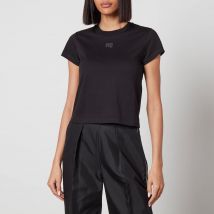 Alexander Wang Women's Essential Jersey Shrunk Tee With Puff Logo And Bound Neck - Black - S