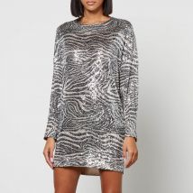 In the Mood for Love Alexandra Sequined Mesh Mini Dress - S