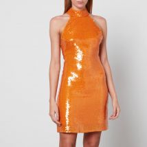 De La Vali Women's Fuego Dress - Orange Sequin - UK 14