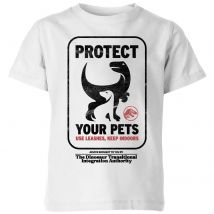 Jurassic World Protect Your Pets Kids' T-Shirt - White - 7-8 ans