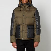 Yves Salomon Leather and Shell Puffer Jacket - 50/L