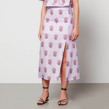 Rhode Latika Linen and Cotton-Blend Midi Skirt - US 4/UK 8
