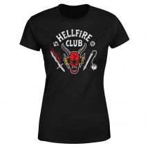 T-Shirt Femme Stranger Things Hellfire Club Vintage - Noir - M