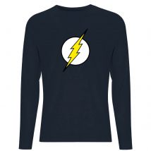 Justice League Flash Logo Men's Long Sleeve T-Shirt - Navy - XS