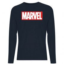 Marvel Logo Men's Long Sleeve T-Shirt - Navy - M