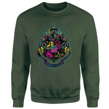 Harry Potter Hogwarts Neon Crest Sweatshirt - Green - S