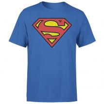 Official Superman Crackle Logo Men's T-Shirt - Blue - M