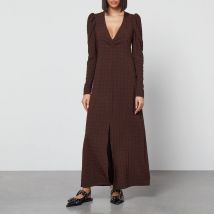 Ganni Checked Seersucker Maxi Dress - EU 38/UK 10