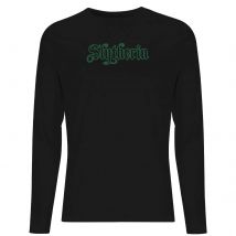Harry Potter Slytherin Script Unisex Long Sleeve T-Shirt - Black - L