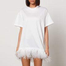 Marques Almeida Feather-Trimmed Cotton Mini Dress - XS