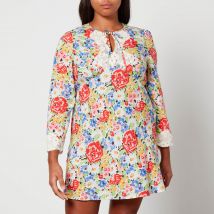 Rixo Abrielle Floral-Print Woven Mini Dress - UK 16
