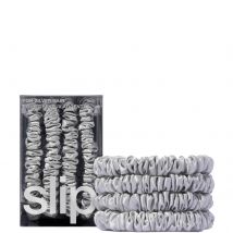 Slip Pure Silk Skinny Scrunchies (Various Colours) - Silver