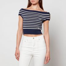 AMI Cropped Striped Wool Top - L