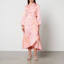 Cras Laracras Printed Silk-Satin Wrap Dress - EU 36/UK 8