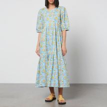 SZ Blockprints Gaia Floral-Print Cotton Midi Dress - S