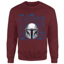 Star Wars The Mandalorian Schematics Sweatshirt - Burgundy - XS