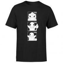 Pokemon Generation 1 Monochrome Starters Men's T-Shirt - Black - M