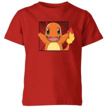Pokémon Pokédex Glumanda #0004 Kinder T-Shirt - Rot - 9-10 Jahre