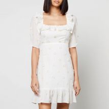 Rixo Camile Floral-Appliquéd Cotton-Gauze Mini Dress - UK 10