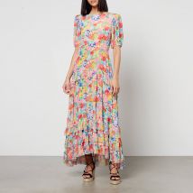 Rixo Shireen Floral-Print Silk-Chiffon Midi Dress - UK 10