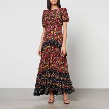 Rixo Shireen Floral-Print Silk-Chiffon Midi Dress - UK 14