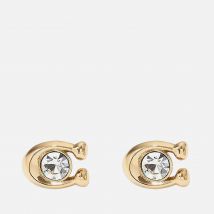 Coach Signature Stone Gold-Tone and Crystal Earrings