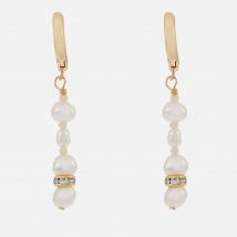 Anni Lu Gold-Tone and Glass Pearl Hoop Earrings