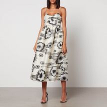 Stine Goya Abby Floral-Print Satin Midi Dress - XS